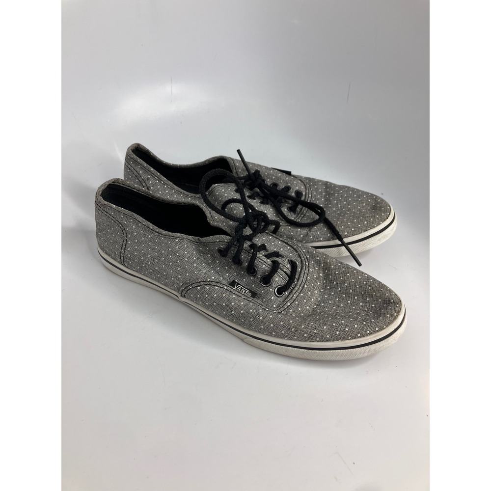 Vans Authentic Lo Pro Shoes Women 9 Grey Polka Dot Good Low Top Sneakers